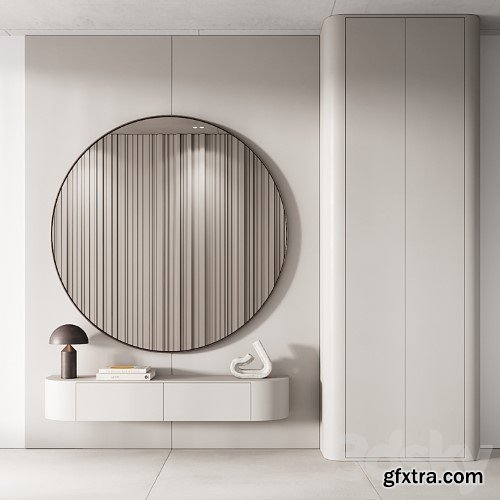 3dsky Pro - 144 hallway zone 03 minimal modern with circle mirror 01