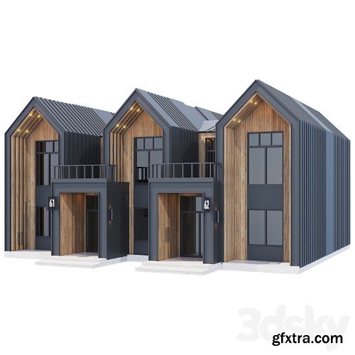 3dsky Pro - A frame Mountain House Frame Barn