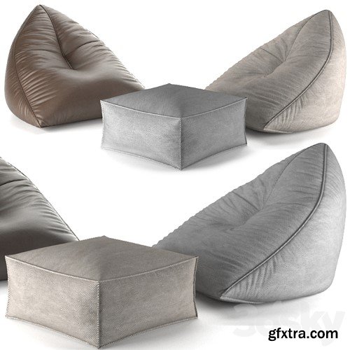 3dsky Pro - Set of poufs SAIL POUF TAUPE