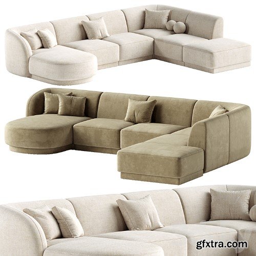 3dsky Pro - U shaped sofa Miley right