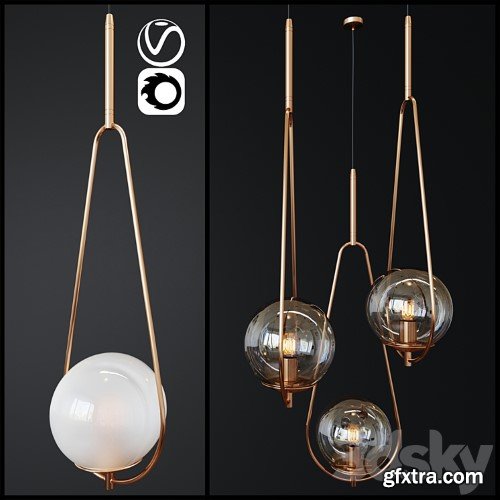 3dsky Pro - Pendant Lamp Loop Brass _ 2