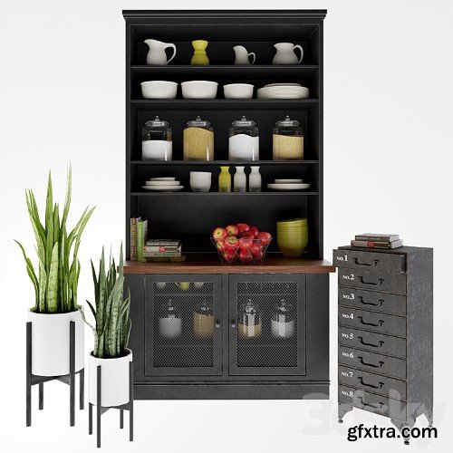 3dsky Pro - Kitchen decor set and Loft concept Industrial Loft Rustic Iron 8 Drawer Dresser