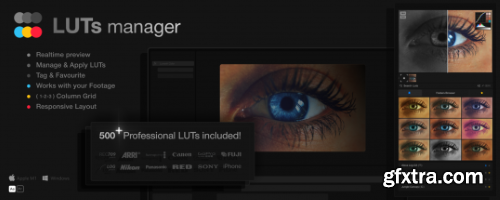 Aescripts - LUTs Manager : Real-Time Bulk LUT Previewer and Organizer