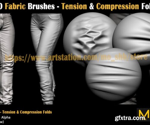 Artstation - 40 Fabric Brushes - Tension & Compression Folds  