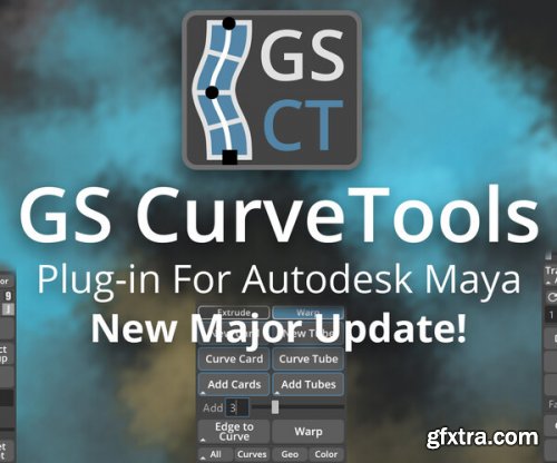 GS CurveTools v1.3 - Maya Plug-in. Curve Controlled Hair Cards, Pipes and more