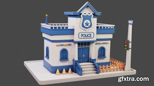 Udemy - Blender 3D Modeling: Create a Low-Poly Police Building