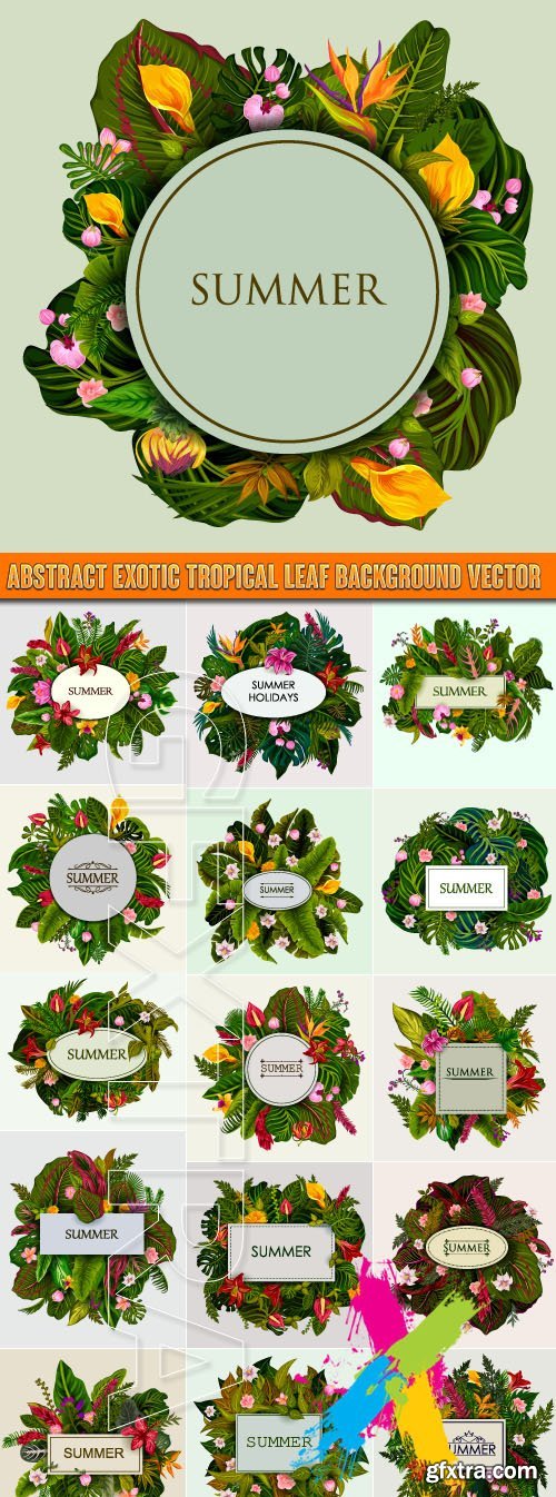 Abstract exotic tropical leaf background vector