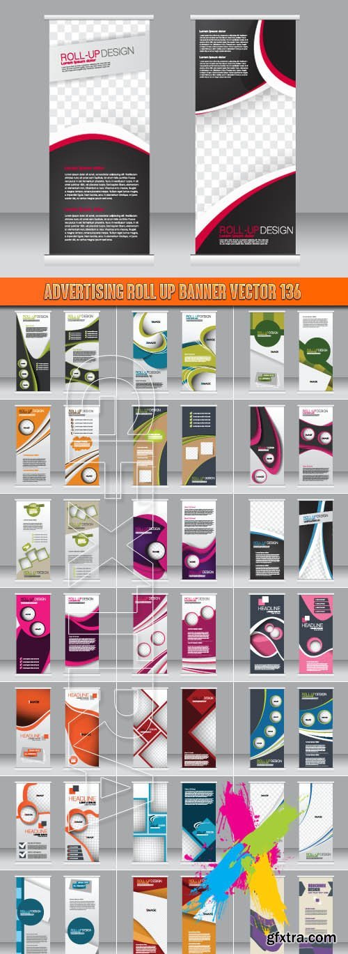 Advertising Roll up banner vector 136