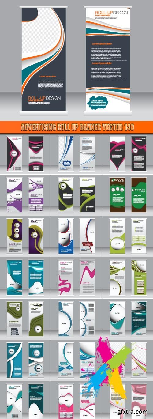 Advertising Roll up banner vector 140