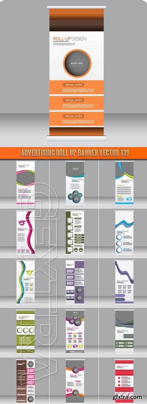 Advertising Roll up banner vector 139