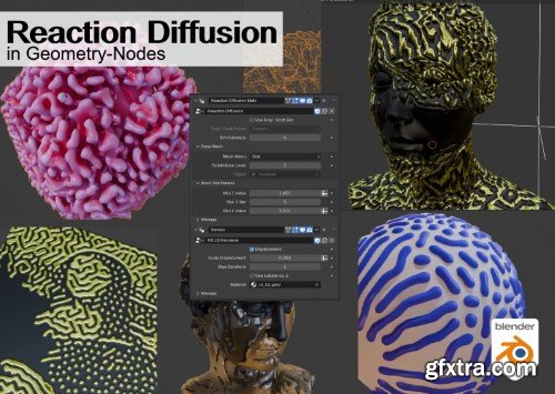 Gumroad - Reaction Diffusion (Blender Geometry-Nodes)