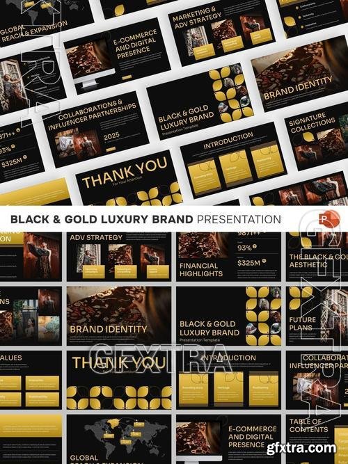 Black and Gold Luxury Brand D7LMGYP