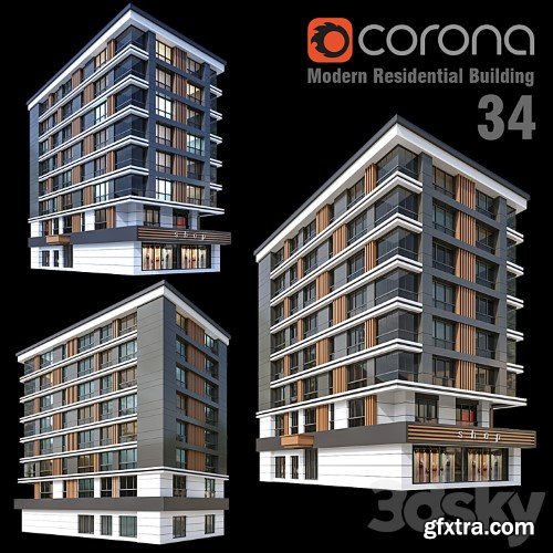 3dsky Pro - Modern Residential Building 34