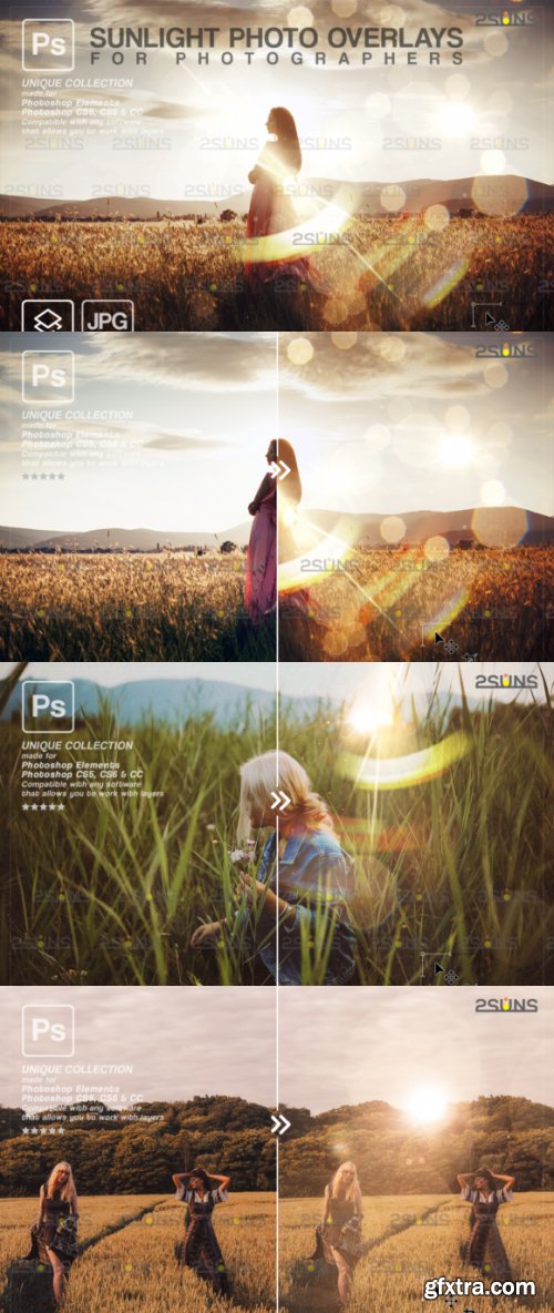 CreativeFabrica - Sunshine Overlays &amp; Photoshop Overlay