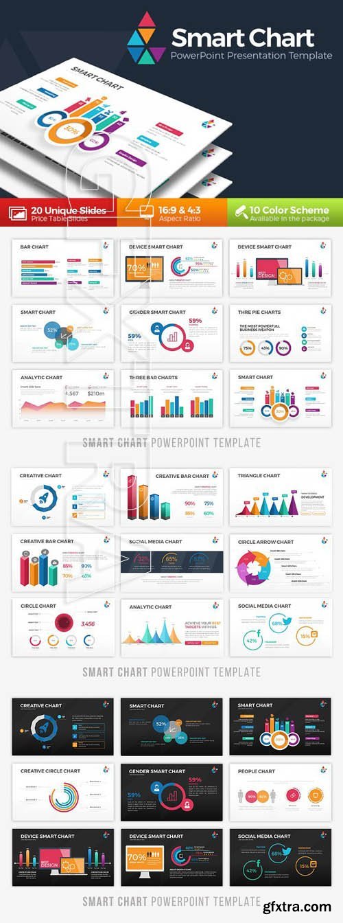 CreativeMarket - Smart Chart Infographic Powerpoint - 1283416