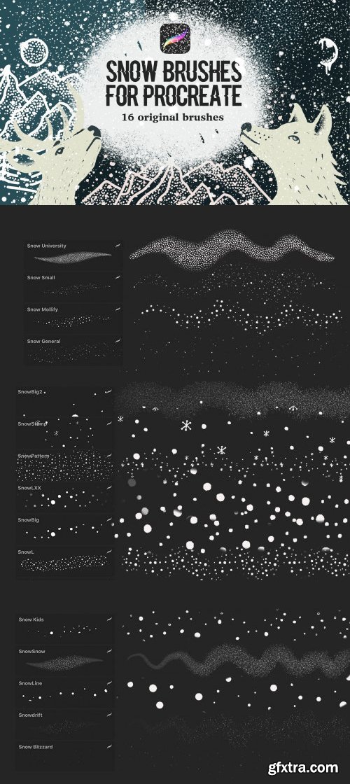 CreativeMarket - Snow Brushes for Procreate - 4215077