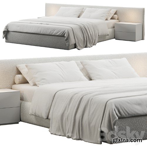 3dsky Pro - Soft Headboard Bed