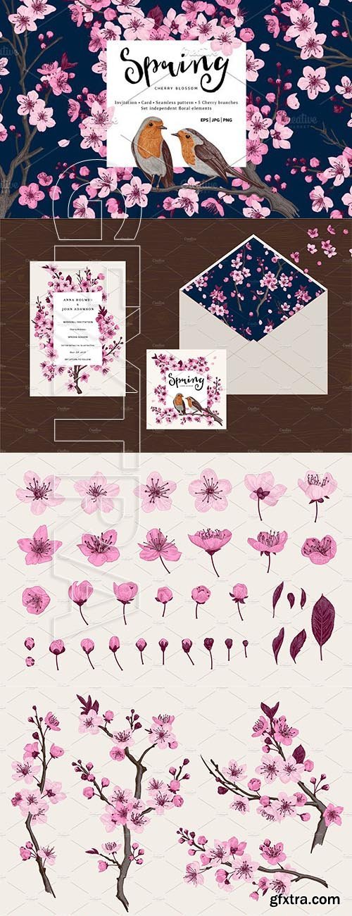 CreativeMarket - Spring Cherry Blossom - 2193926