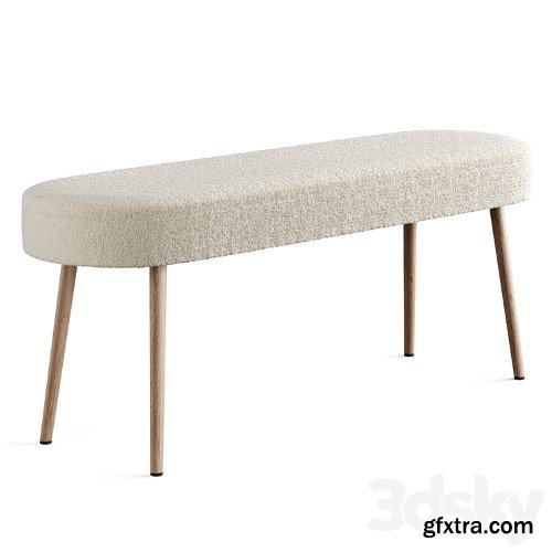 3dsky Pro - Bench in solid beech with boucle upholstery, Jimi