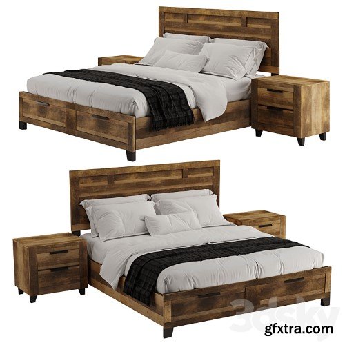 3dsky Pro - Morales Rustic Wood Bed