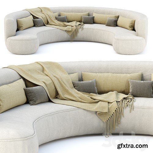 3dsky Pro - Jenifer restaurant lounge sofa JR19 / Pounded restaurant sofa