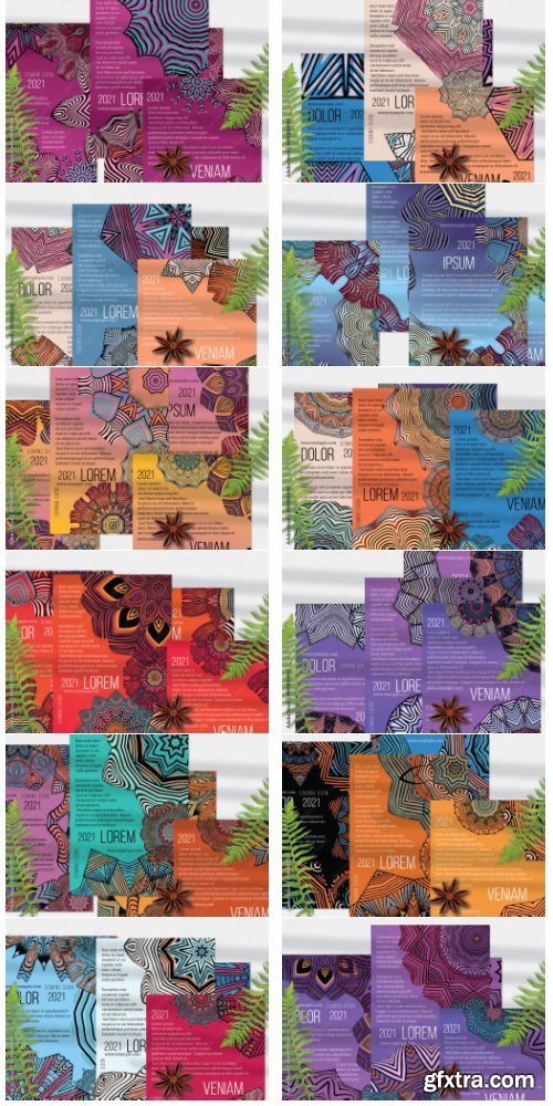 Flyer Layout With Mandala And Ethnic Tribal Lace Flower Elements 24xAI