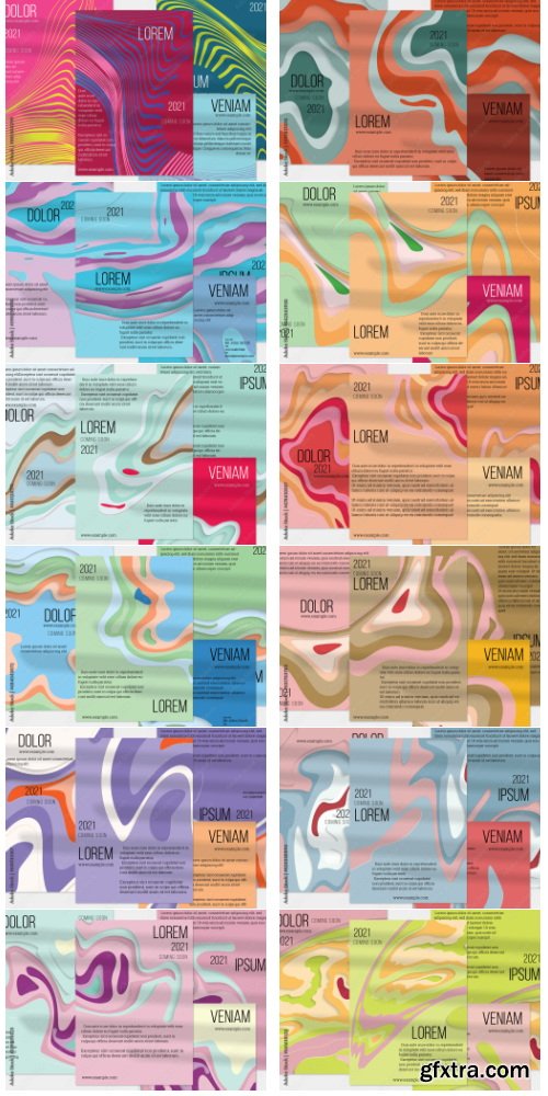 Flyer Layout With Paper Cut Craft Wavy Layered Texture 33xAI