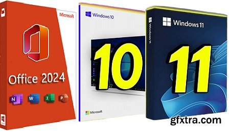 Windows 11 24H2 (No TPM Required) & Windows 10 22H2 AIO 32in1 With Office 2024 Pro Plus
