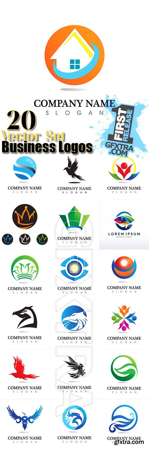 Stylish business logos, 20 design illustrations Stylish business logos, 20 design illustrations