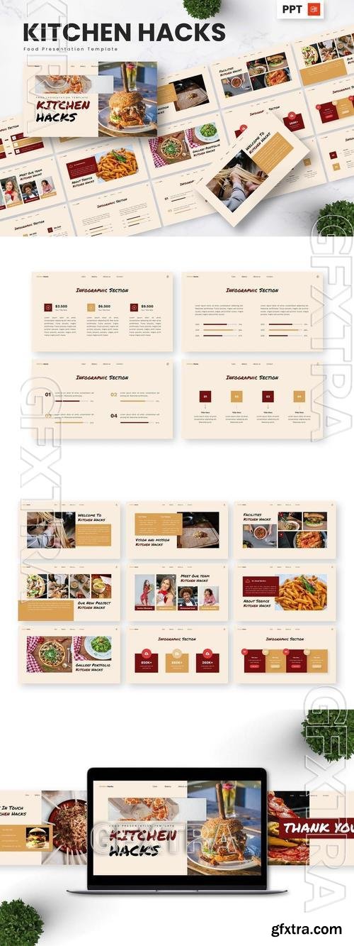 Kitchen Hacks - Food Powerpoint Templates TEYY8YM Kitchen Hacks - Food Powerpoint Templates TEYY8YM