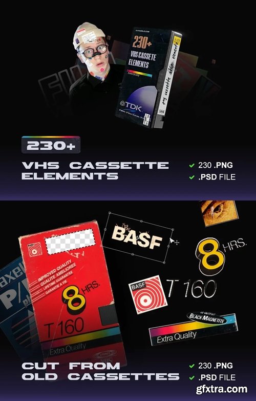 230+ VHS Cassette Elements