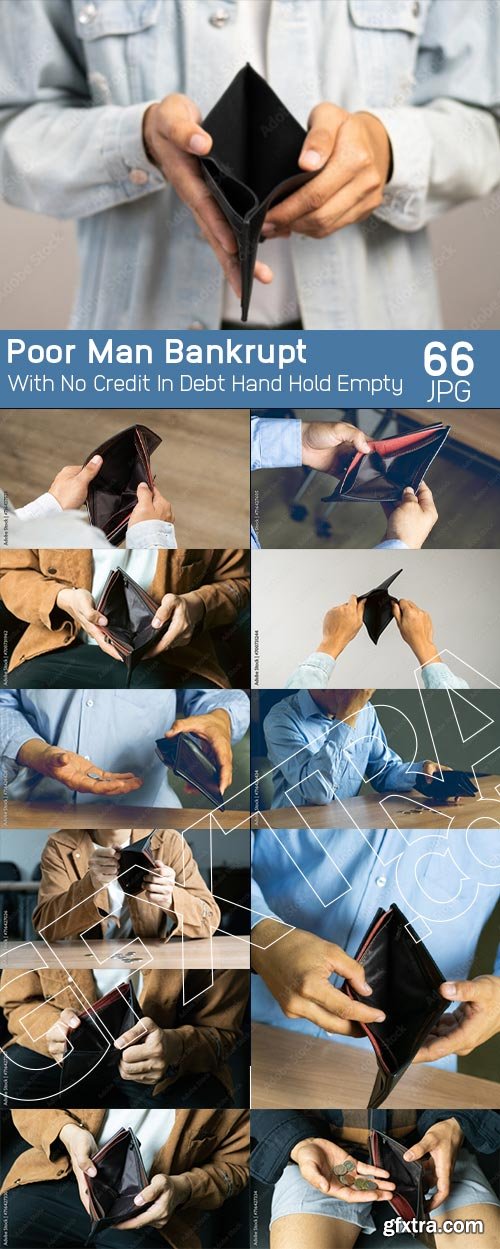 Poor Man Bankrupt With No Credit In Debt Hand Hold Empty 66xJPG