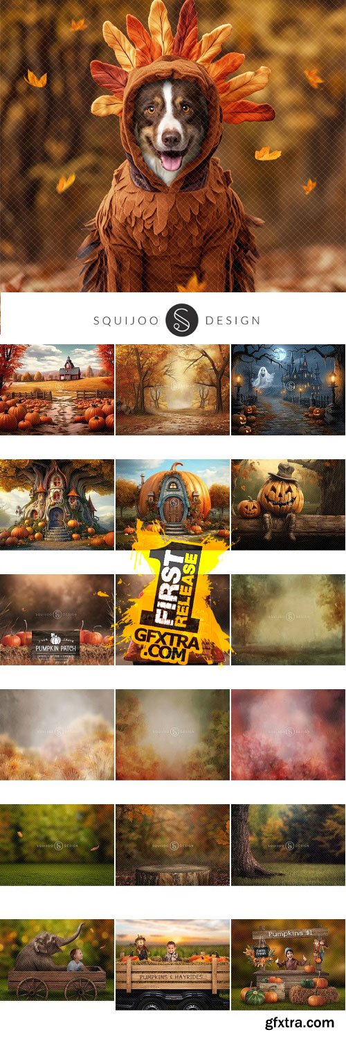 Squijoo - Digital Backdrops - Fall 59xPSDs