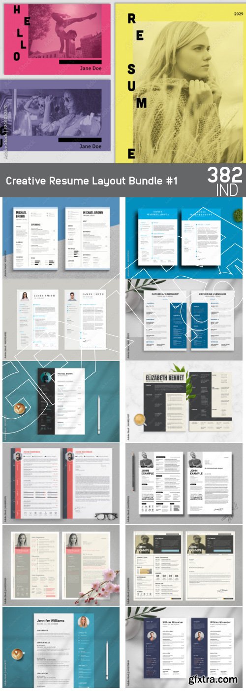 Creative Resume Layout Bundle #1 382xIND