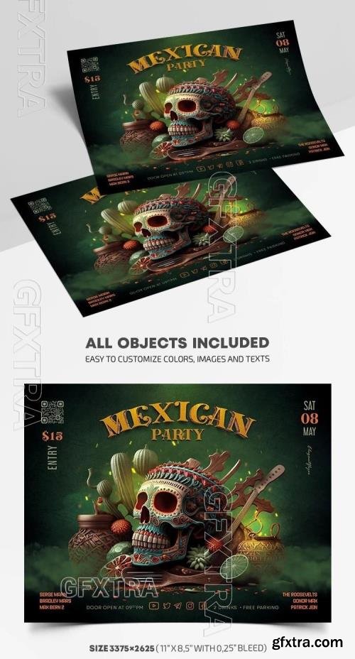 Mexican Party - Premium Flyer template (PSD) Mexican Party - Premium Flyer template (PSD)