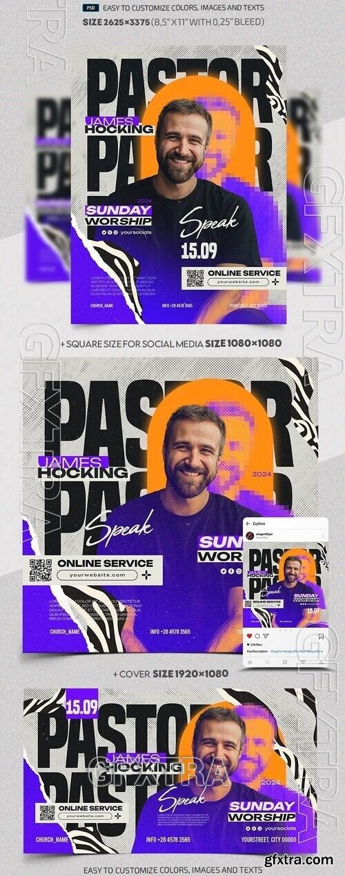 Pastor Sunday - Premium Flyer template (PSD) Pastor Sunday - Premium Flyer template (PSD)