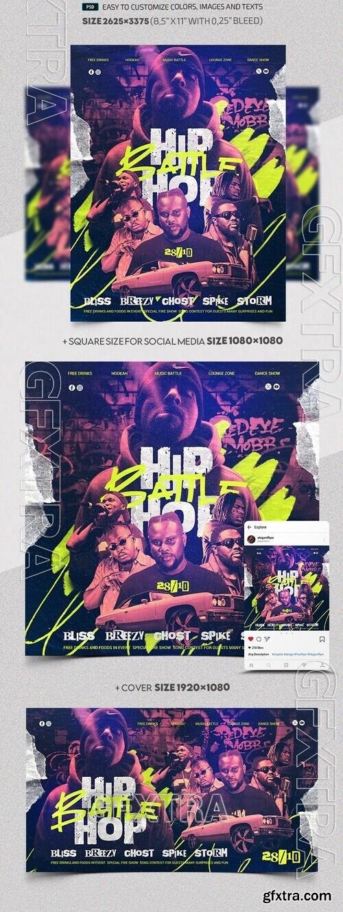 Hip Hop Battle - Premium Flyer template (PSD) Hip Hop Battle - Premium Flyer template (PSD)