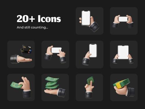 'Handy Hands - Hand Gesture 3D Icon Pack V 2.0' 'Handy Hands - Hand Gesture 3D Icon Pack V 2.0'