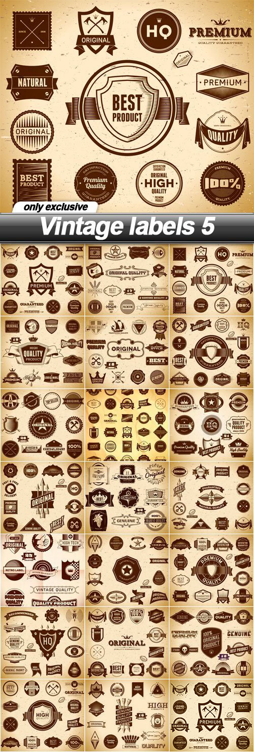 Vintage Labels #5, 20xEPS Vintage Labels #5, 20xEPS