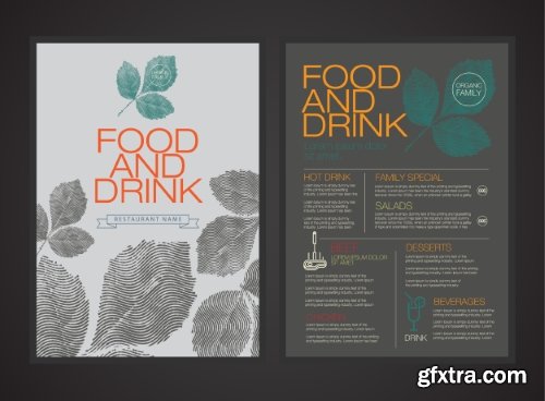 Fast Food, Cooking, Meal & Drink Menus #1, 25xEPS Fast Food, Cooking, Meal & Drink Menus #1, 25xEPS