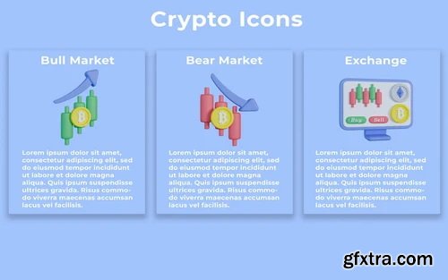 3D Crypto Icon Bundle Design Model