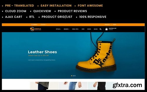 Aquila Shoes Store Opencart Template OpenCart Template