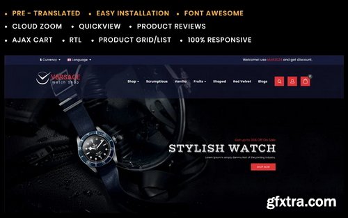Versace Watch Store Opencart template OpenCart Template Versace Watch Store Opencart template OpenCart Template