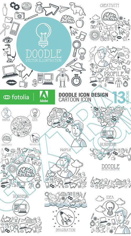 Doodle Icon Design - Cartoon Icon 13xEPS Doodle Icon Design - Cartoon Icon 13xEPS
