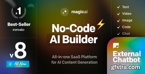 CodeCanyon - MagicAI v8.10 - OpenAI Content, Text, Image, Video, Chat, Voice, and Code Generator as SaaS 45408109