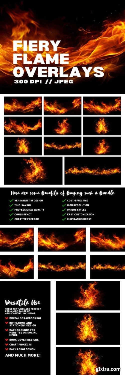 11 Fiery Flame Overlays