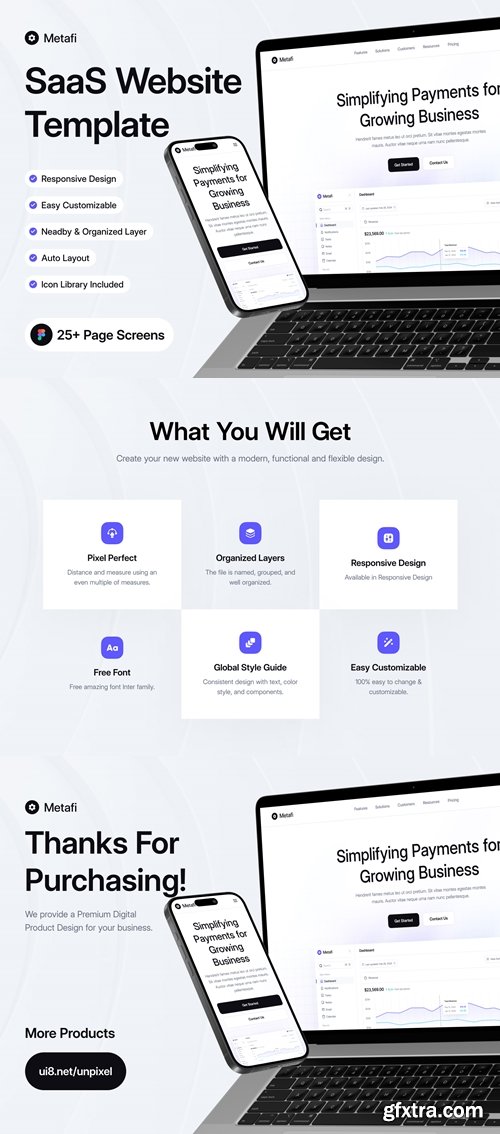 Metafi - SaaS - Website Template UI Kit