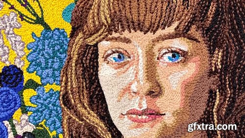 Domestika - Guided Project: Punch Needle Portrait from Photo