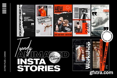 CreativeMarket - Trendy Animated IG Stories Ps, Canva - 3610153