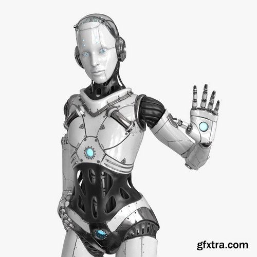 CGTrader - Cyborg Robot Androgyne RIGGED